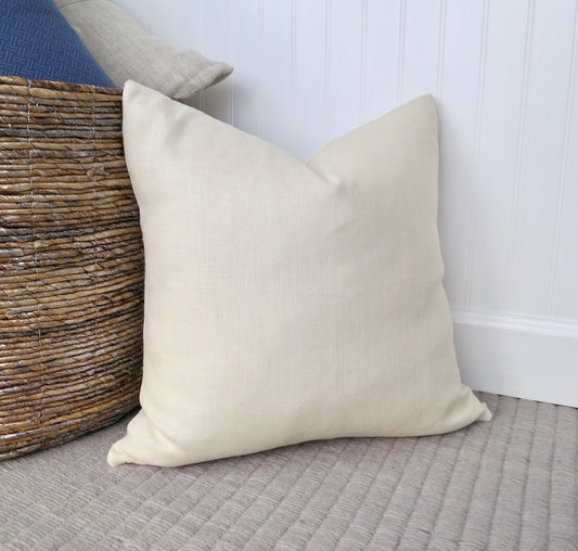 Ivory Linen Pillow Cover