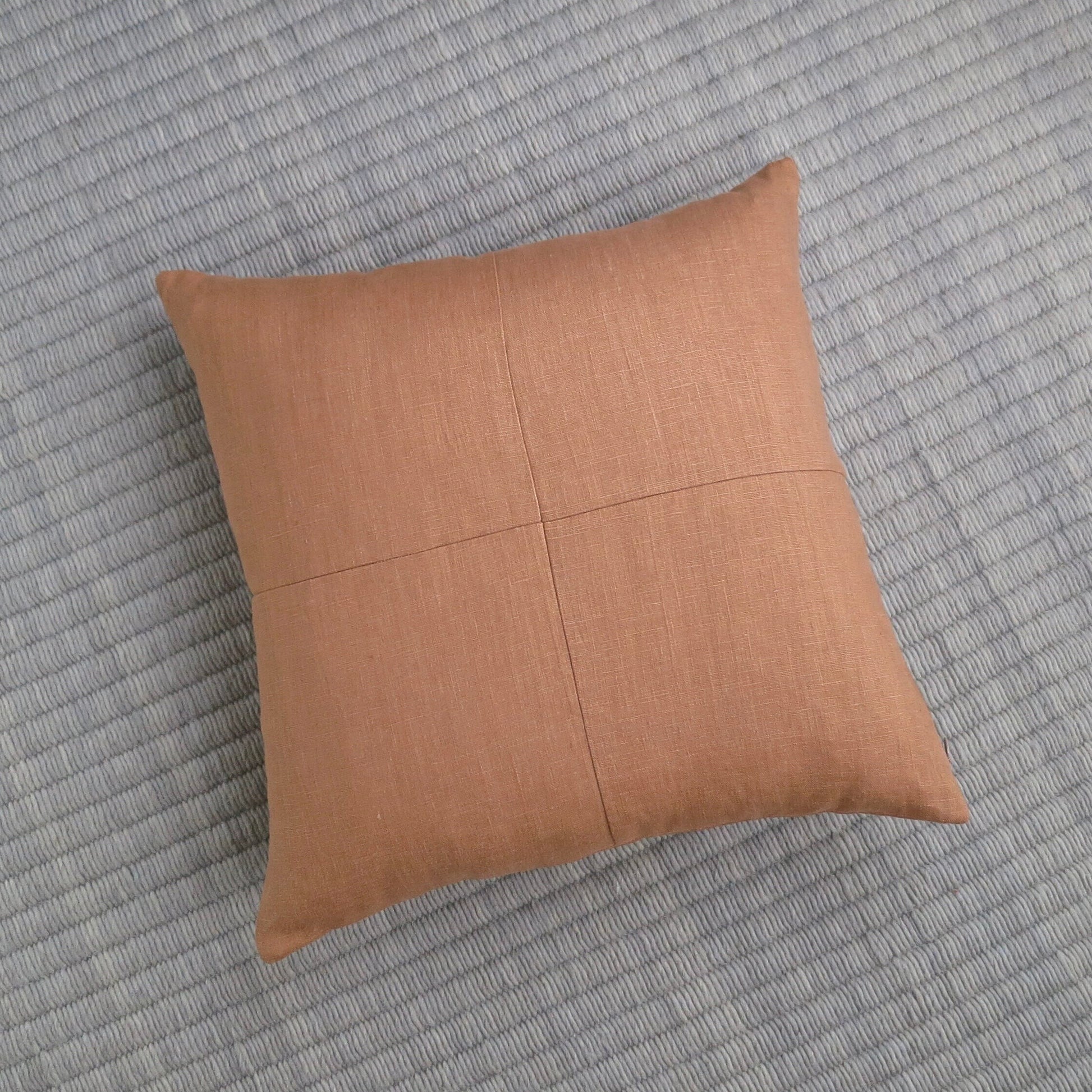 Adobe Linen Pillow Cover with Modern Block Pattern - Decor