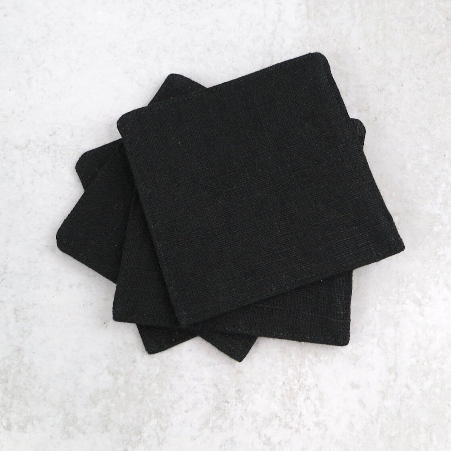 Black Linen Coasters - Coasters