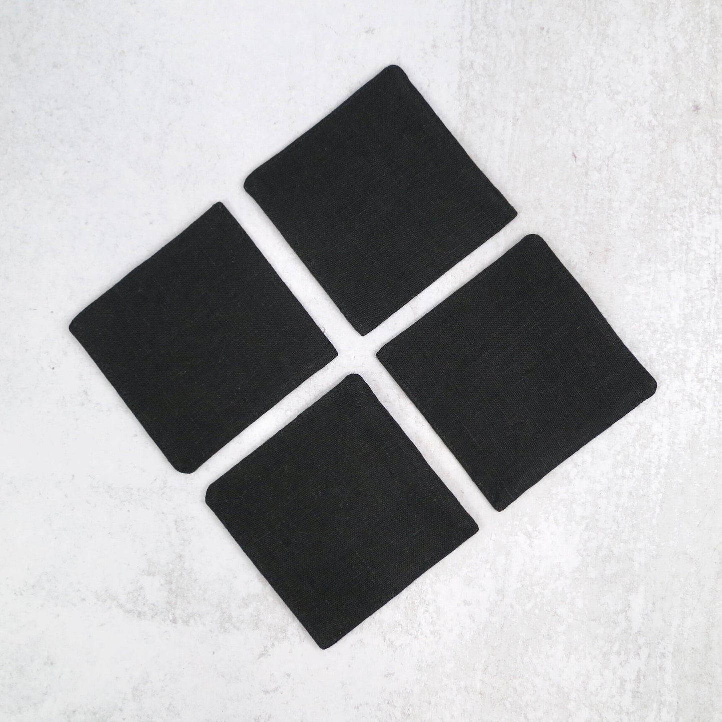 Black Linen Coasters - Coasters