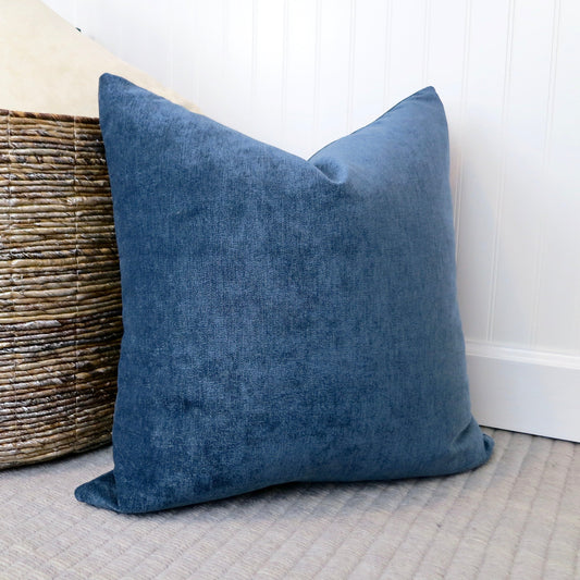 Blue Velvet Pillow Cover Luxe Modern Velvet - Decor