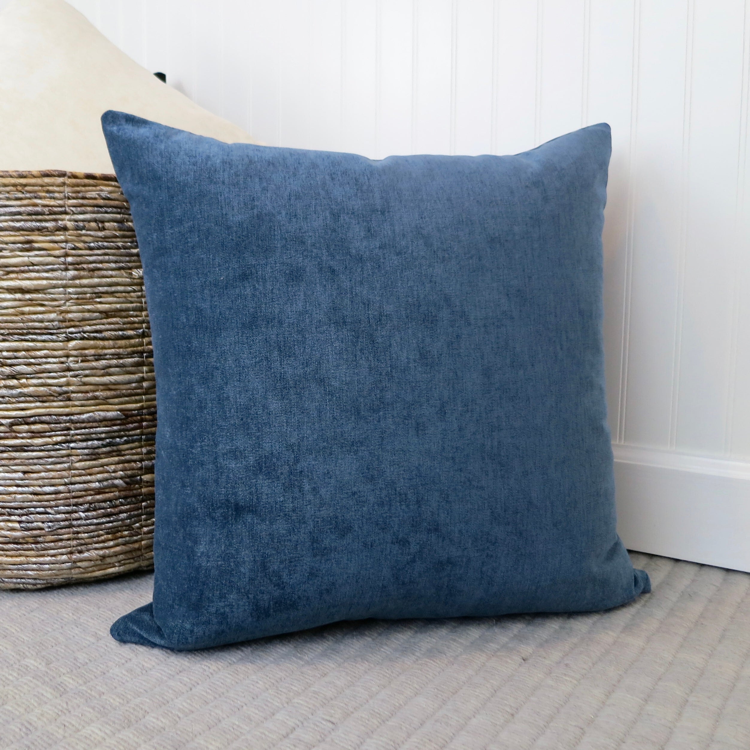 Blue Velvet Throw Pillow Cover Bonne Terre Studio