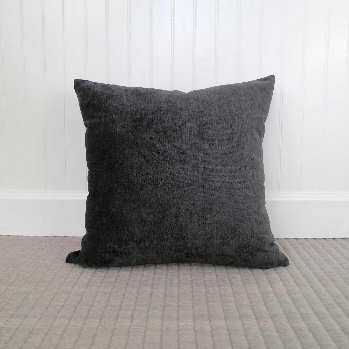 Dark Gray Velvet Pillow Cover Luxe Charcoal Grey Modern