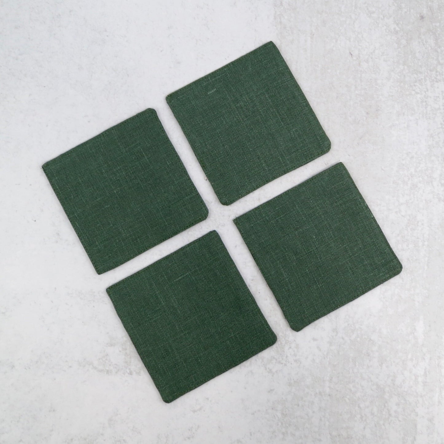 Evergreen Linen Coasters - Coasters