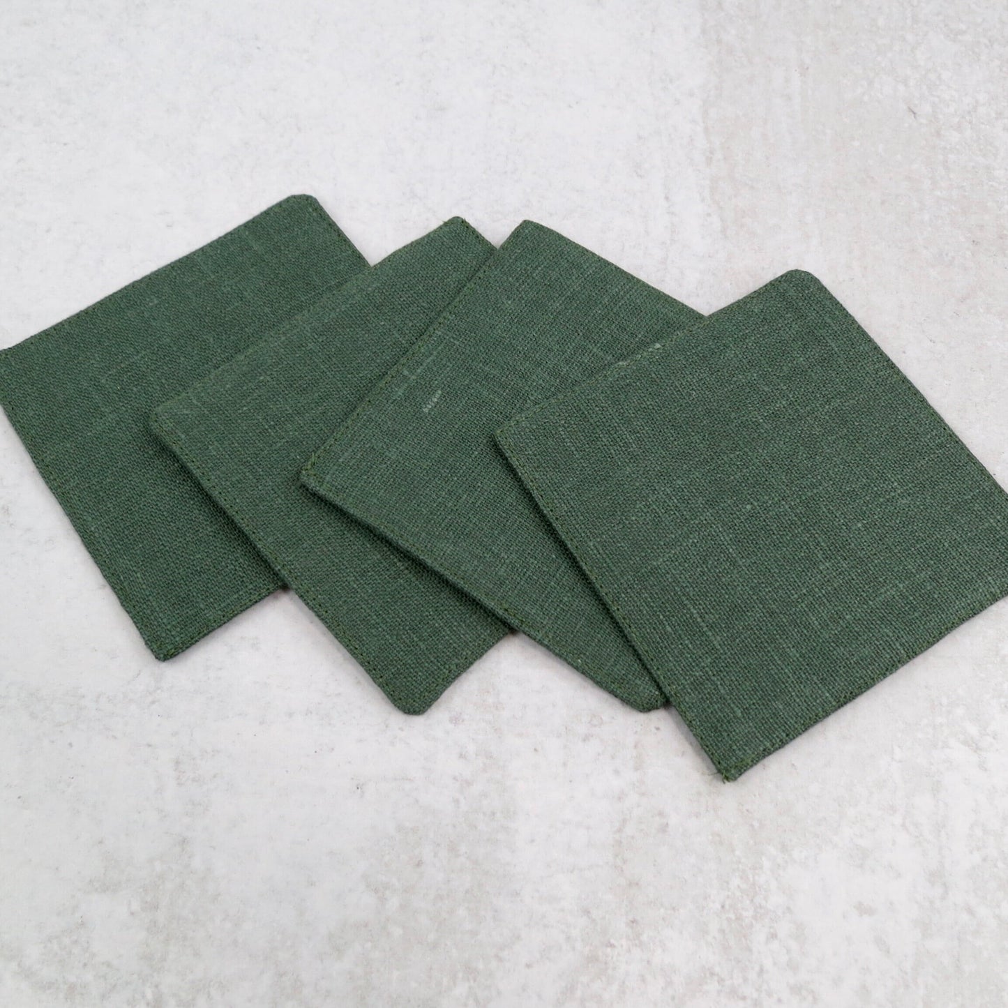 Evergreen Linen Coasters - Coasters