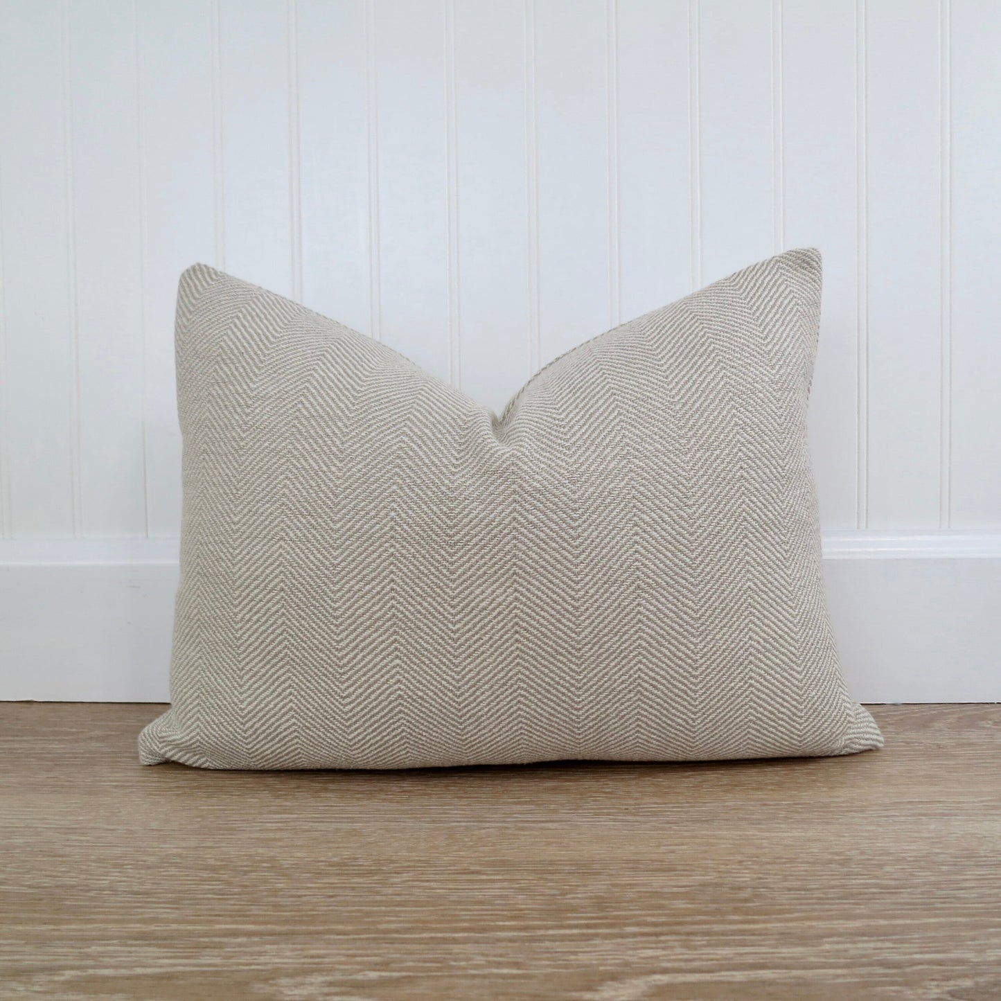 Georgica Throw Pillow Cover in Sand Herringbone - Throw