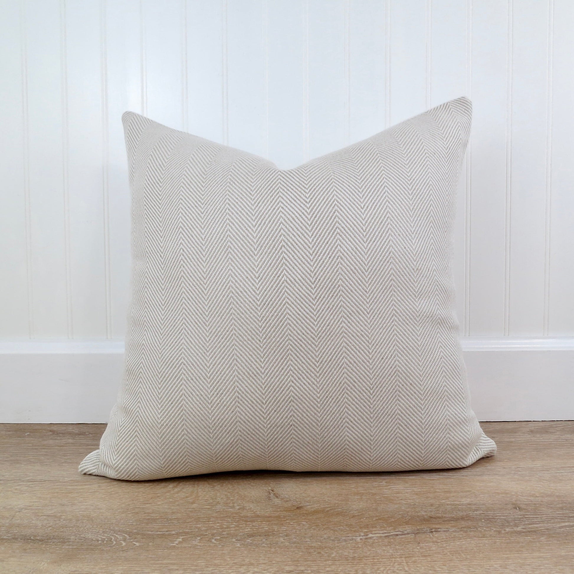 Georgica Throw Pillow Cover in Sand Herringbone - Throw