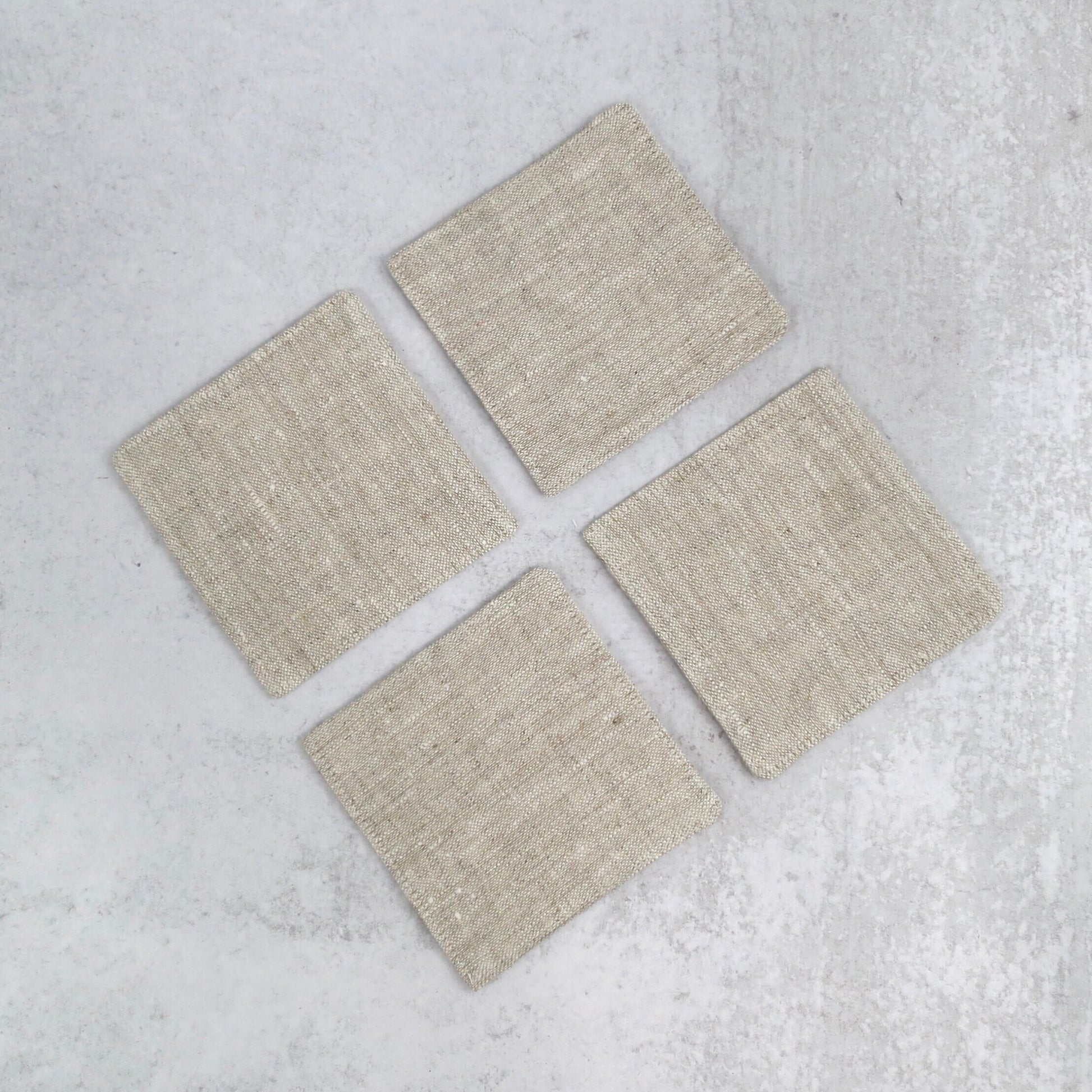 Heathered Natural Linen Coasters - Coasters