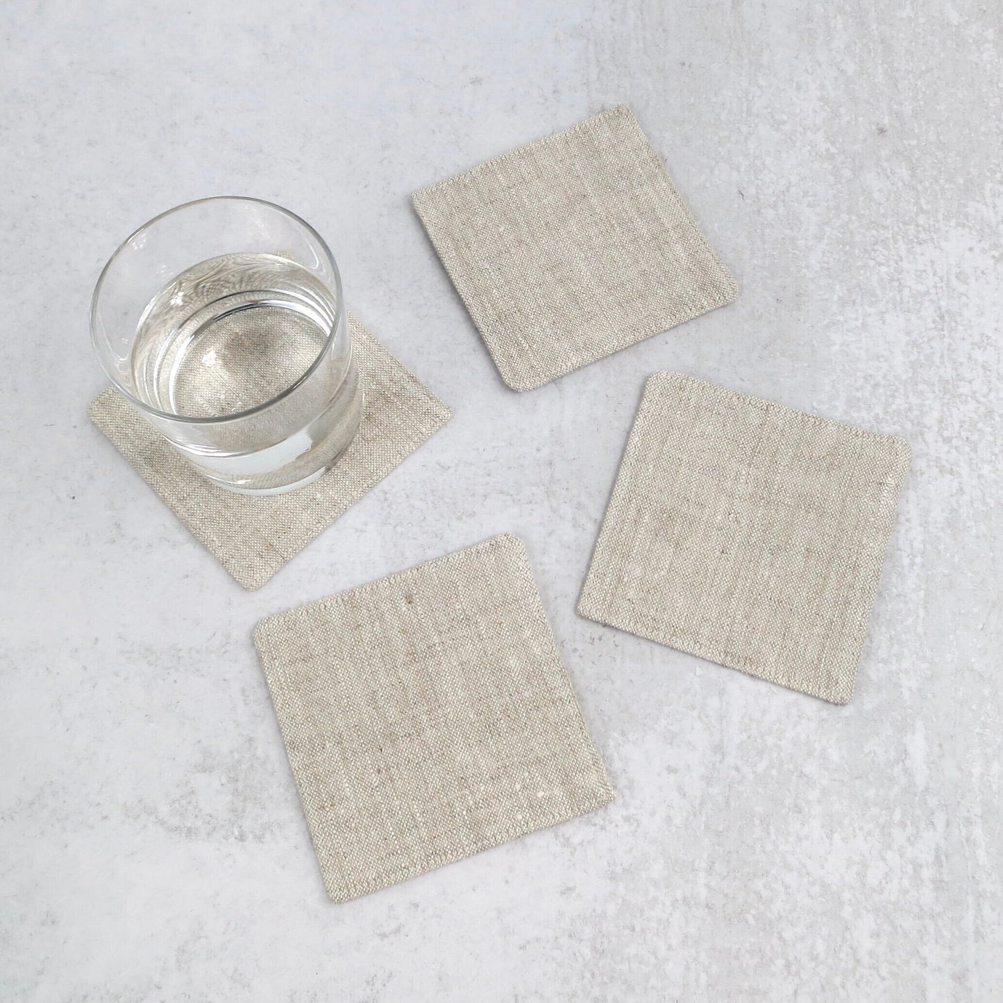 Heathered Natural Linen Coasters - Coasters