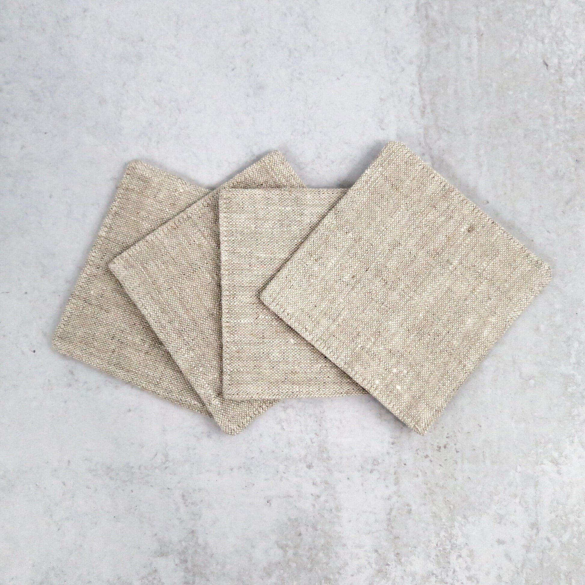 Heathered Natural Linen Coasters - Coasters