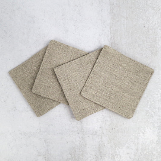 Natural Linen Coasters - Coasters