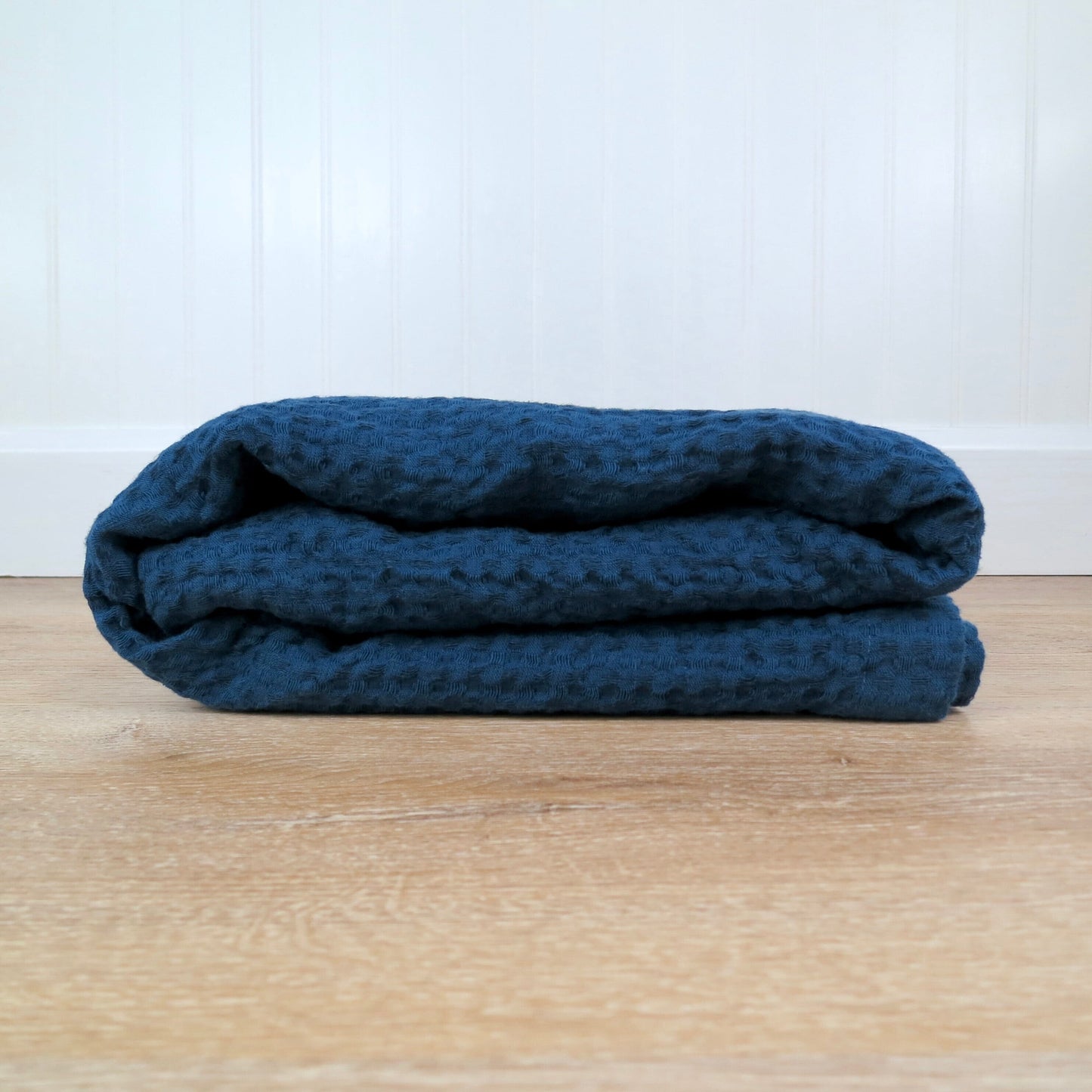 Navy Blue Waffle Weave Throw Blanket - Throw Blanket