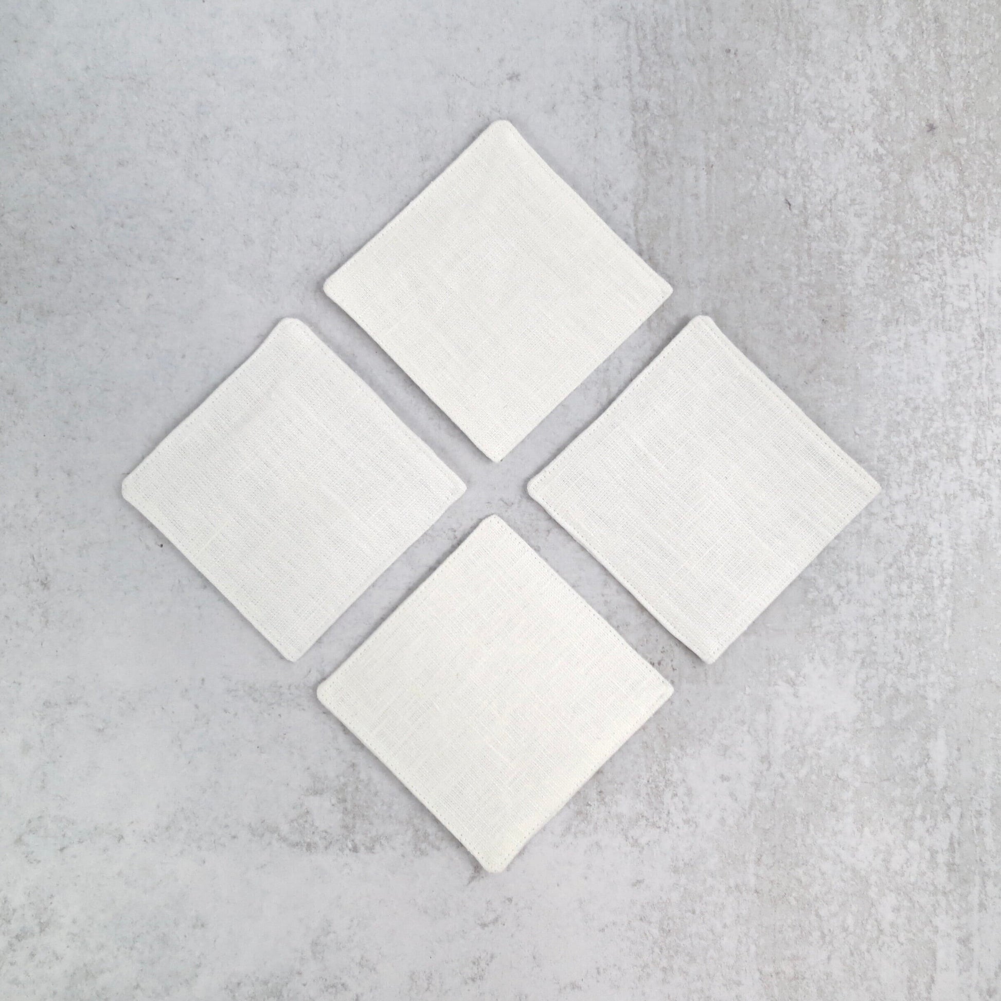 White Linen Coasters - Coasters