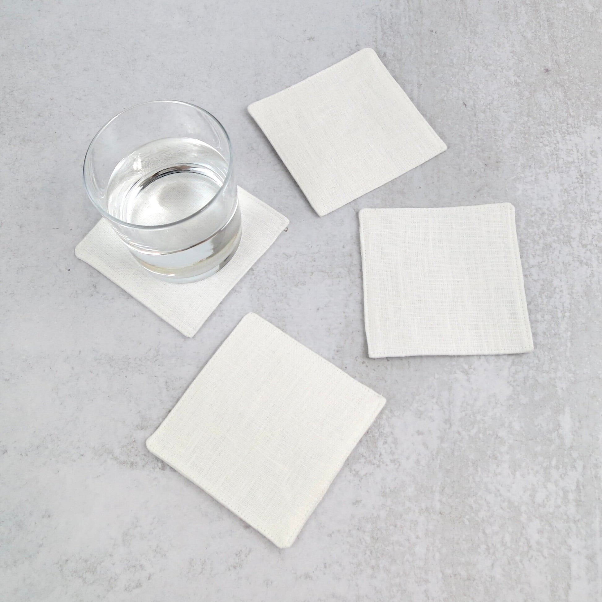 White Linen Coasters - Coasters