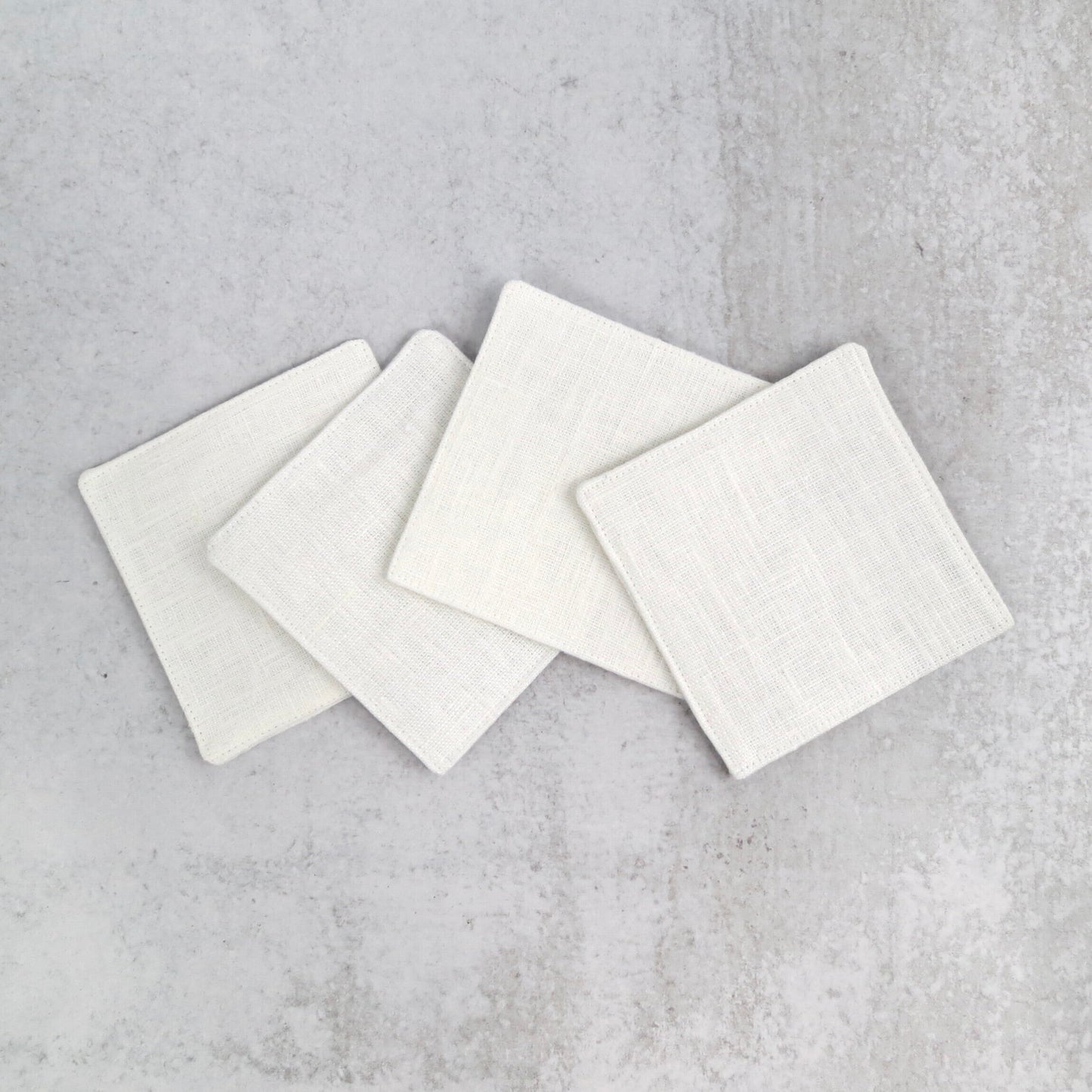 White Linen Coasters - Coasters