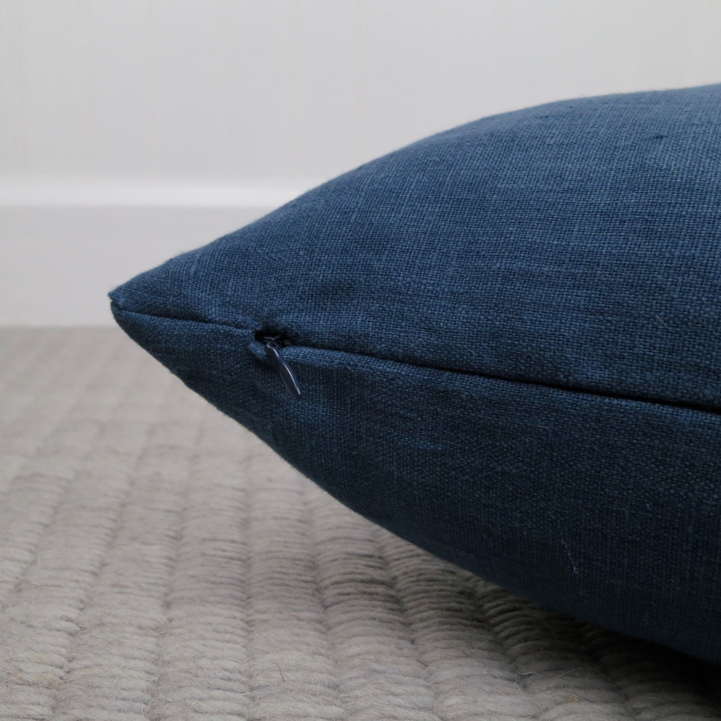 Navy Blue Linen Pillow Cover - Throw Pillows